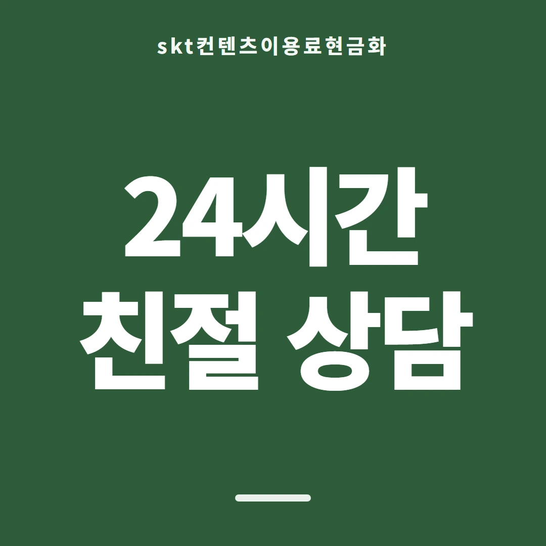 품티켓 SKT 콘텐츠이용료 청구서 콘텐츠 줄 안내 이미지