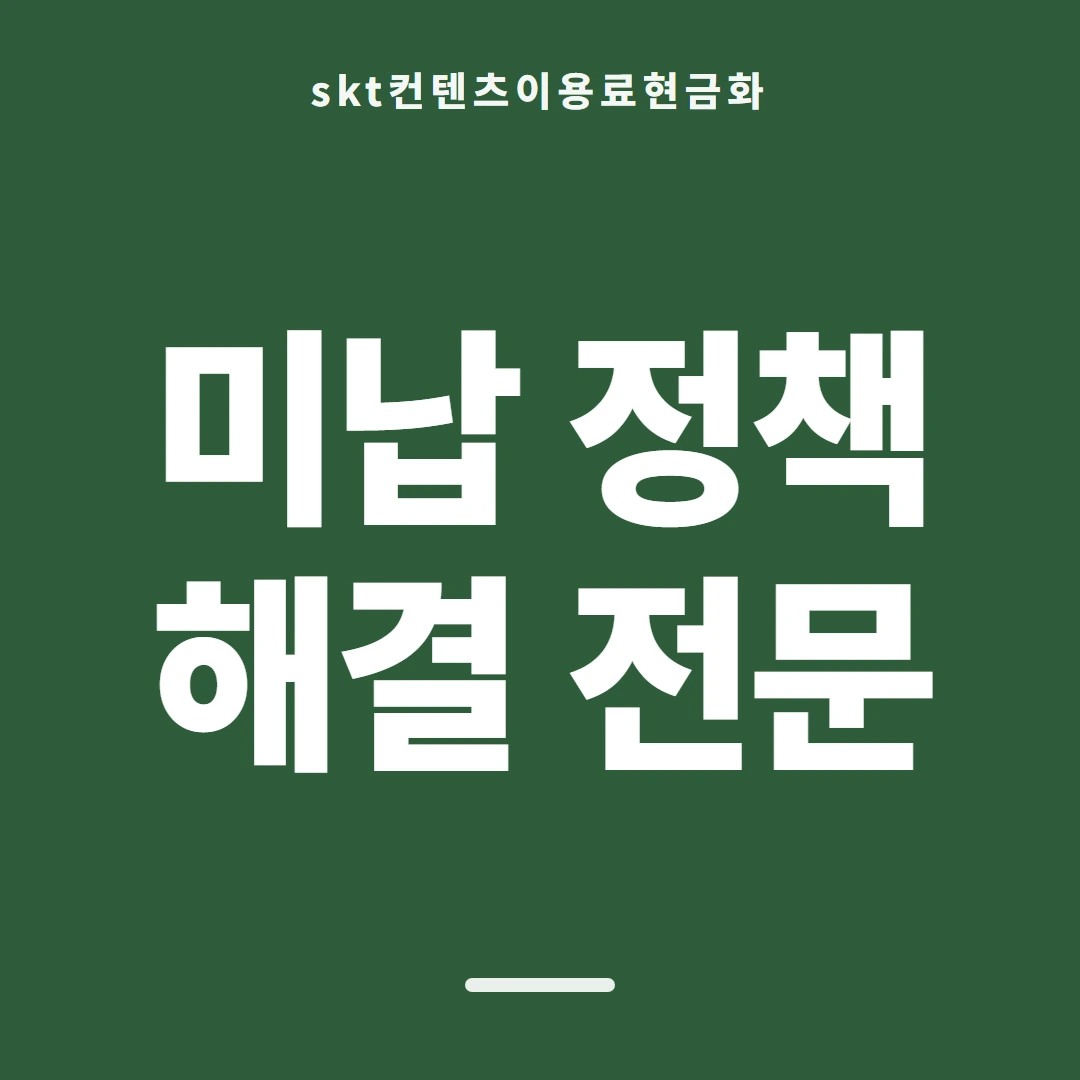 품티켓 SKT 콘텐츠이용료 판단할 때 볼 쪽 안내 이미지